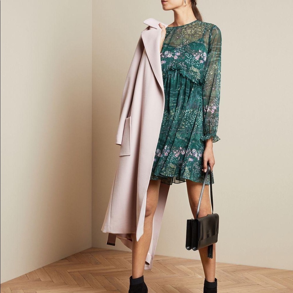Ted Baker
Women's Green Floral-print Chiffon Mini Dress
